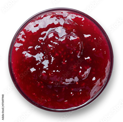 Bowl of raspberry jam