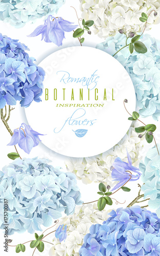 Hydrangea banner blue