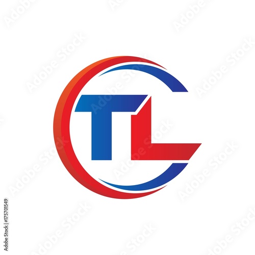 Foto tl logo vector modern initial swoosh circle blue and red