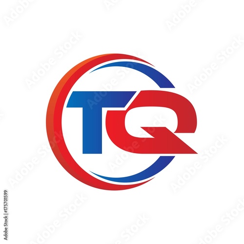 Free Download tq logo vector modern initial swoosh circle blue and red - GFXLoad