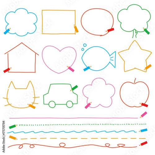 色鉛筆の落書き風　テキスト欄
