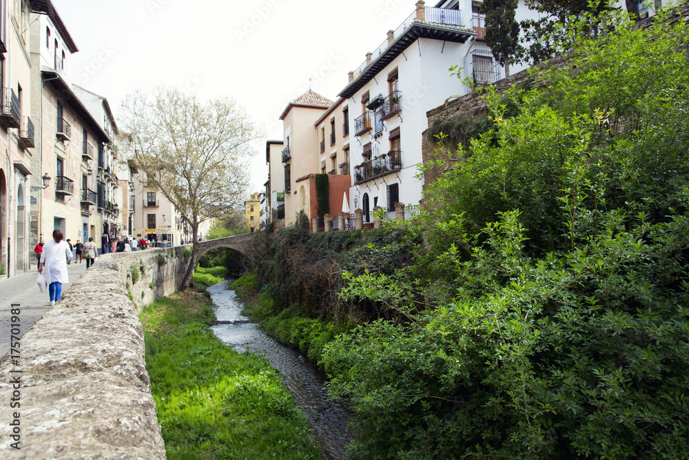 Beautiful view of the Albaicin in Granada, Andalusia