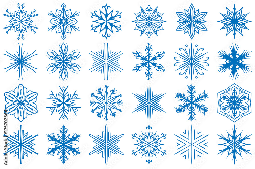 Snowflake Vector Ornaments Set 7 Snowflake Vector Ornaments Set 7