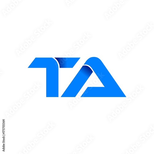 ta logo initial logo vector modern blue fold style Free Download ta logo initial logo vector modern blue fold style - GFXLoad