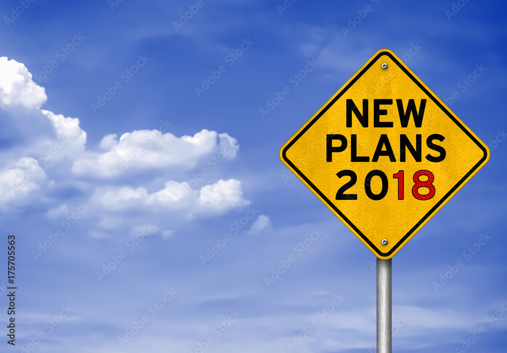 New Plans for 2018 - road sign concept New Plans for 2018 - road sign concept