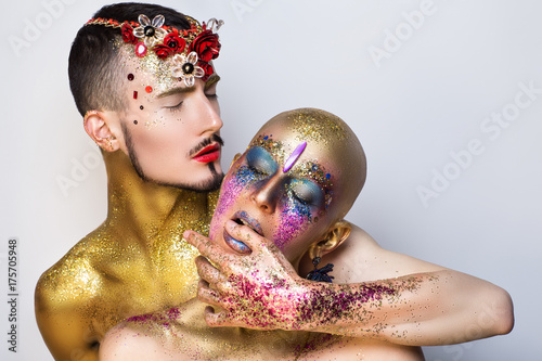 two people art make up