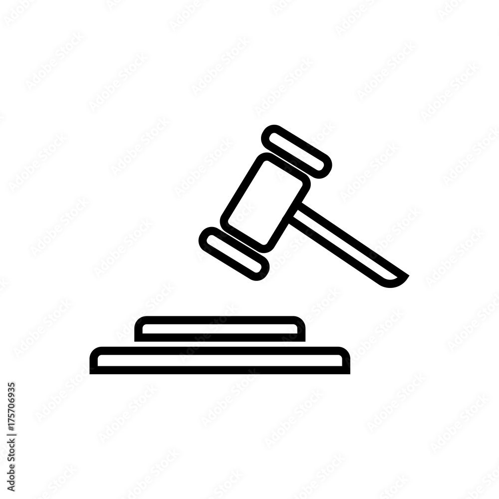 Line icon- judge gavel Line icon- judge gavel