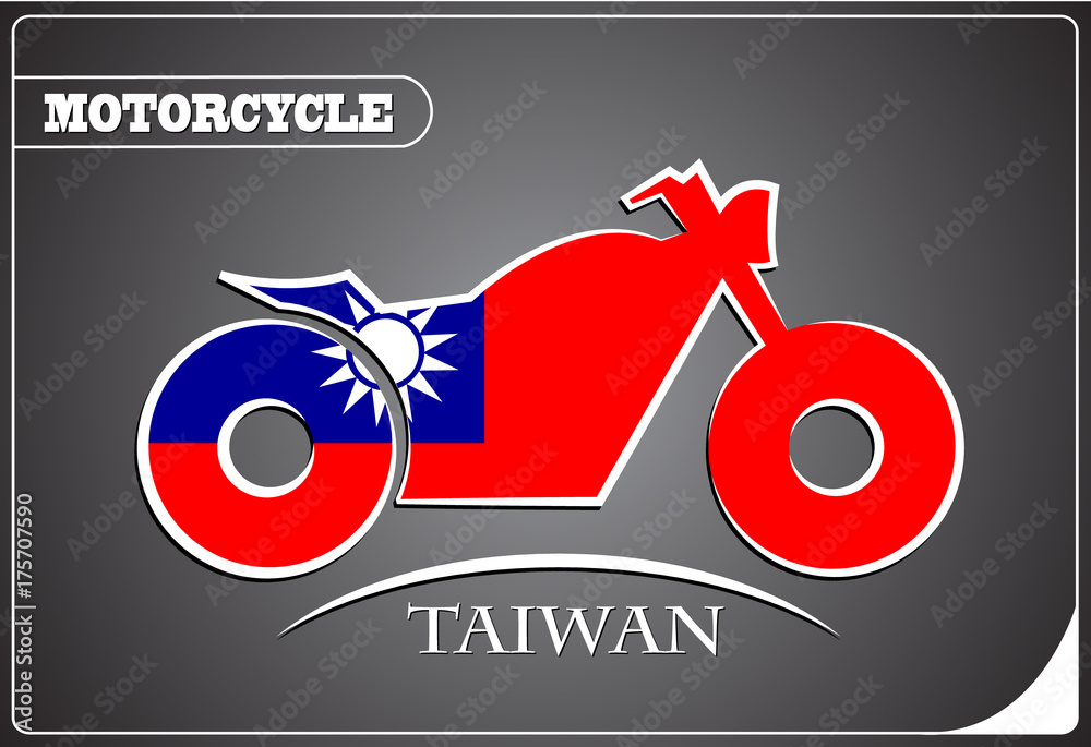 Fotografie motorcycle logo made from the flag of Taiwan