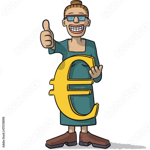 woman with euro sign