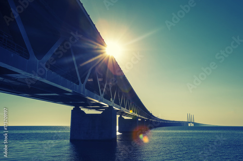 Oresund Bridge,oresunds bron, bridge on the sea ,architecture landscape in sweden photo