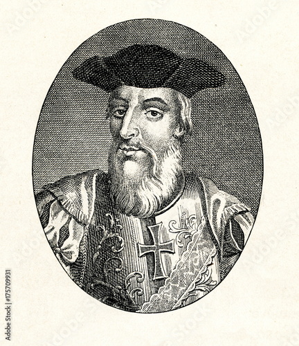Vasco da Gama, Portuguese explorer and the first European to reach India by sea (from Spamers Illustrierte Weltgeschichte, 1894, 5[1], 40)
