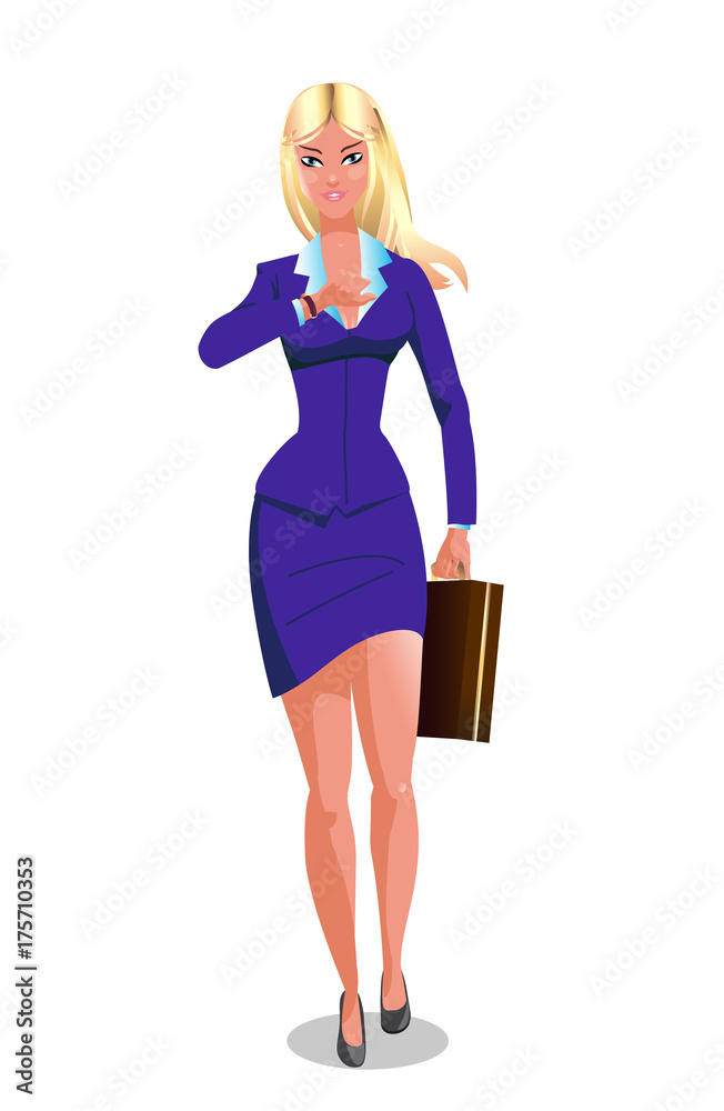 Fototapeta premium Cartoon business woman character.