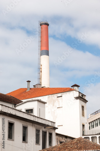 Tall factory red chimney