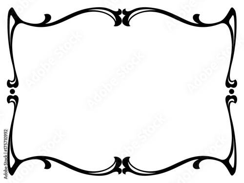 art nouveau black ornamental decorative frame