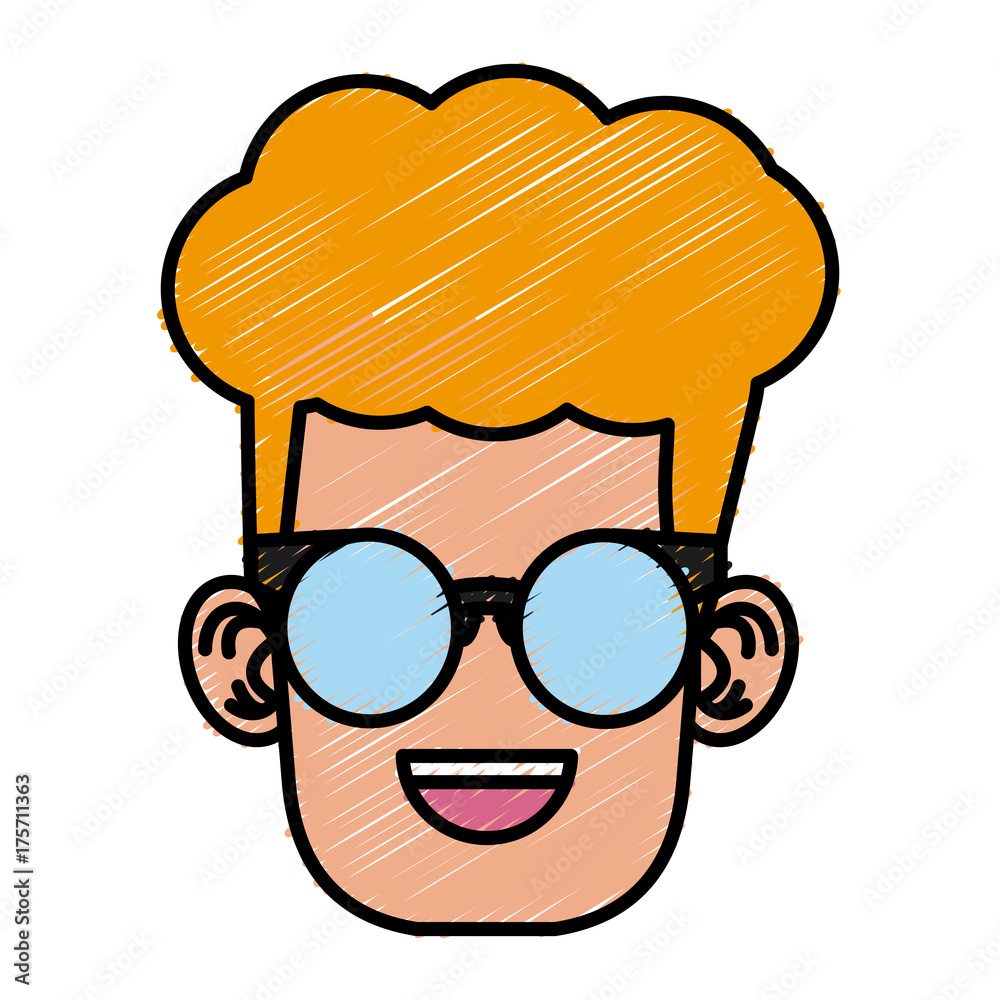 Cute boy with glasses cartoon icon vector illustration graphic design Cute boy with glasses cartoon icon vector illustration graphic design