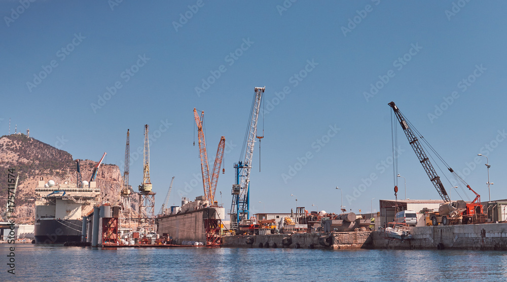 Harbor of Palermo, shipyard - Sicily