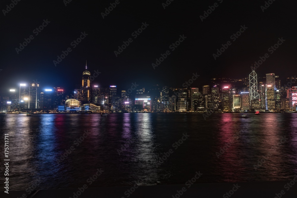 Skylinne at night from Hong kong