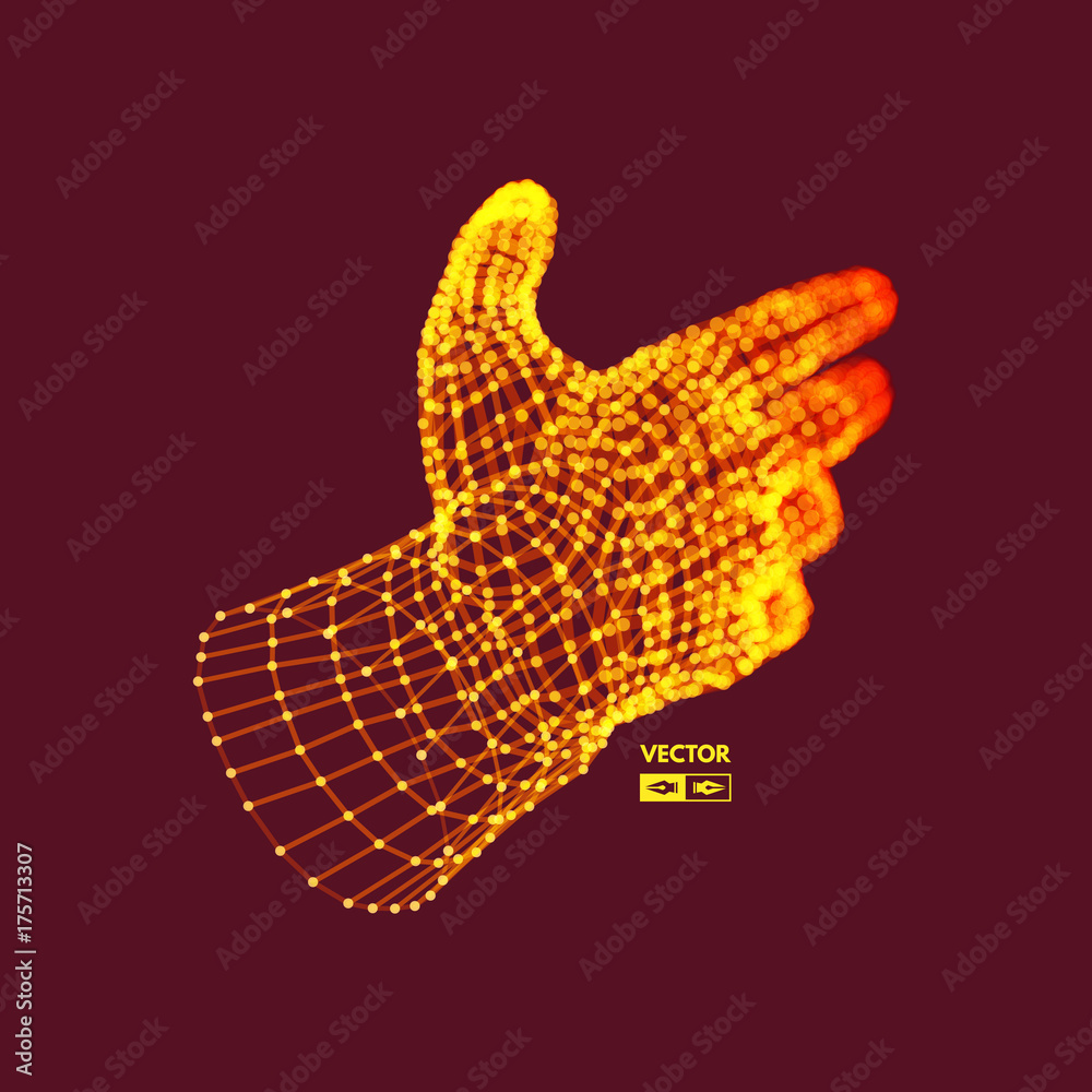 Human Arm. Hand Model. Connection structure. Future technology concept. 3D Vector illustration. Human Arm. Hand Model. Connection structure. Future technology concept. 3D Vector illustration.