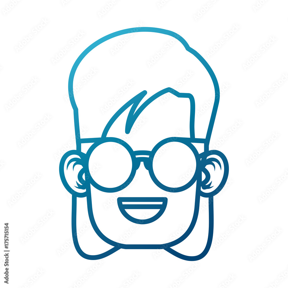 Cute girl with glasses cartoon icon vector illustration graphic design