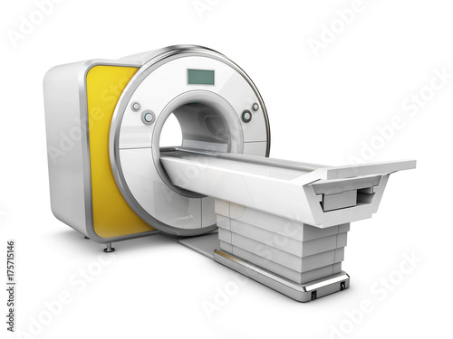 3d Illustration of Magnetic Resonance Imaging Machine Isolated on White Background. Medical and Science Equipment