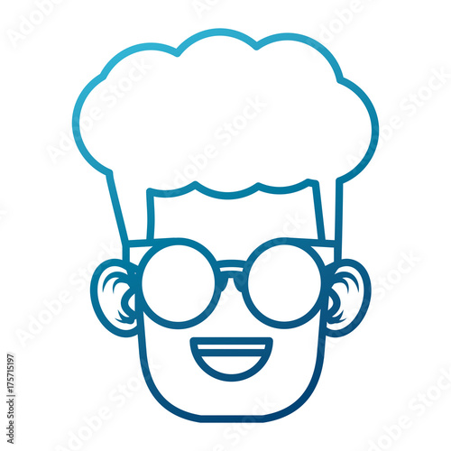 Cute boy with glasses cartoon icon vector illustration graphic design © Jemastock