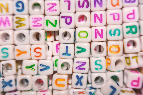 English letter beads for learning concept