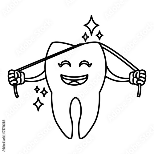 Cute tooth cartoon icon vector illustration graphic design