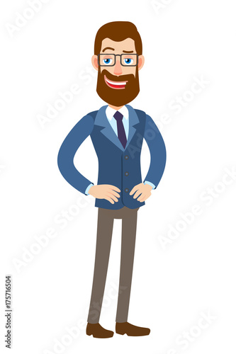 Hipster Businessman with hands on his hips