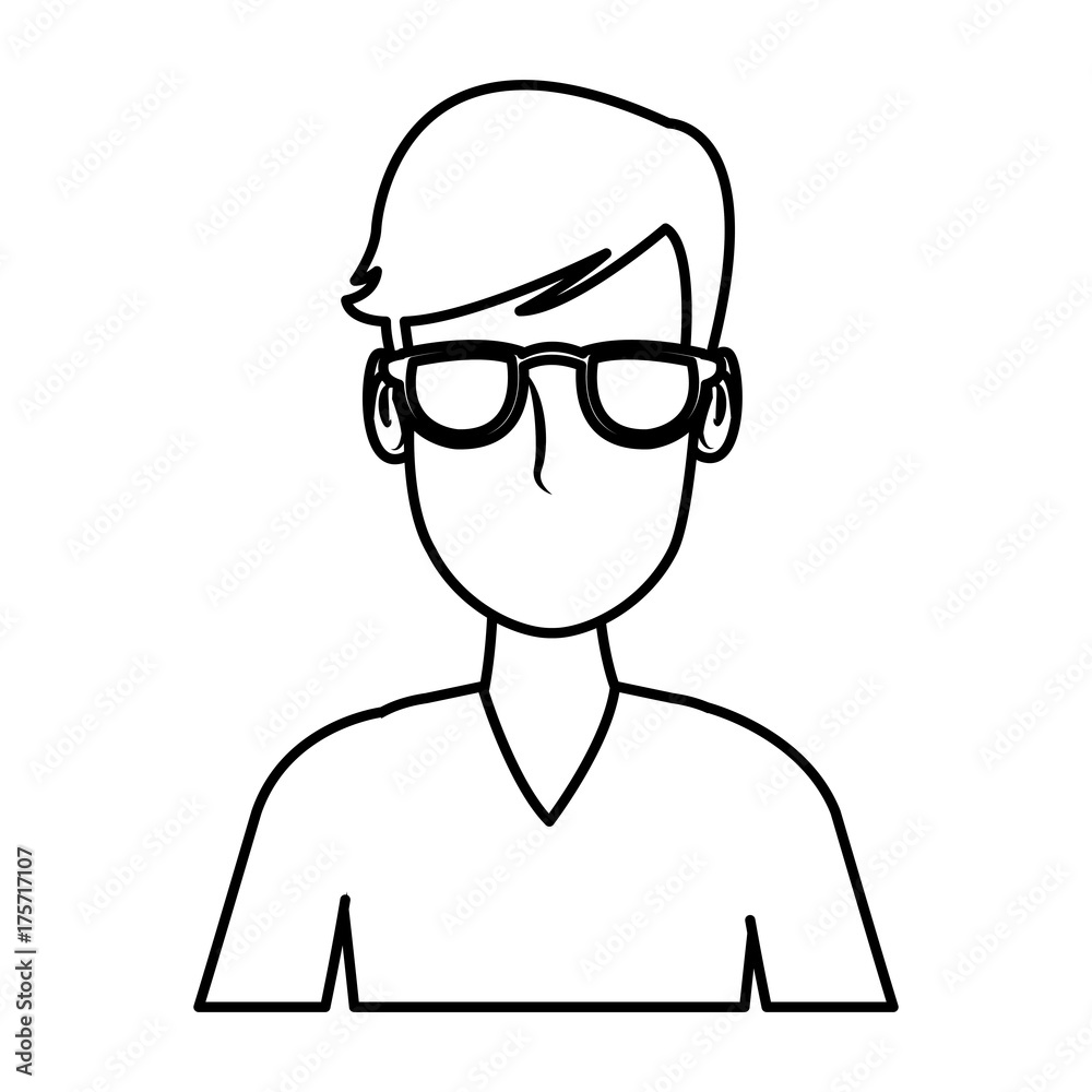 Man face with glasses cartoon icon vector illustration graphic design Man face with glasses cartoon icon vector illustration graphic design