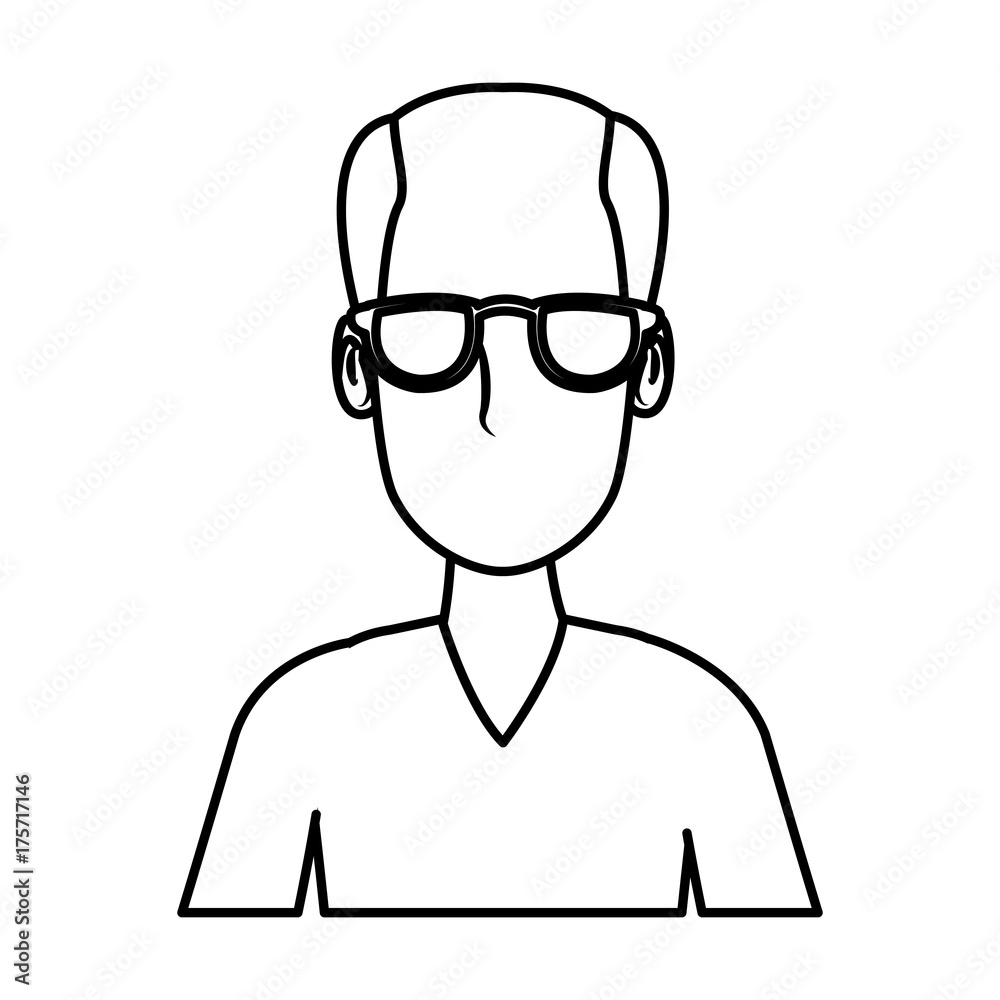 Man face with glasses cartoon icon vector illustration graphic design