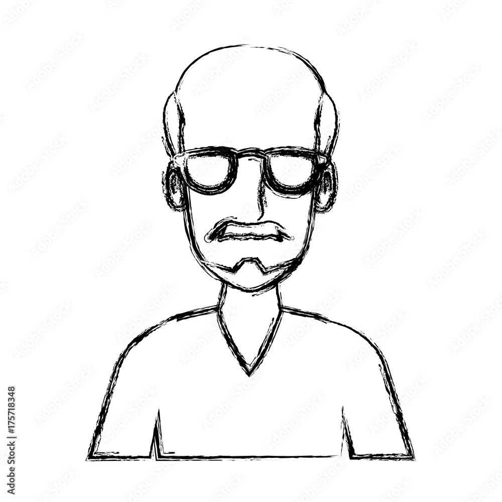 Man face cartoon with glasses icon vector illustration graphic design