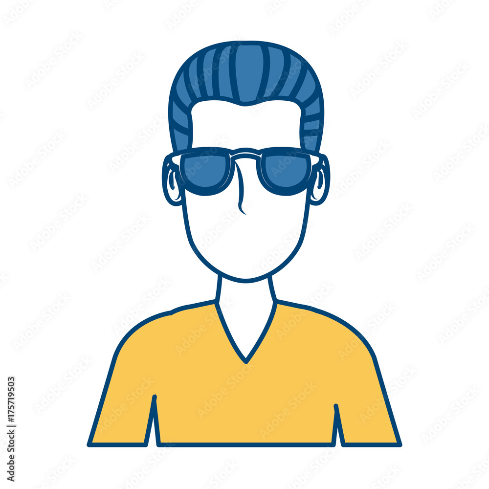 Man face cartoon with glasses icon vector illustration graphic design