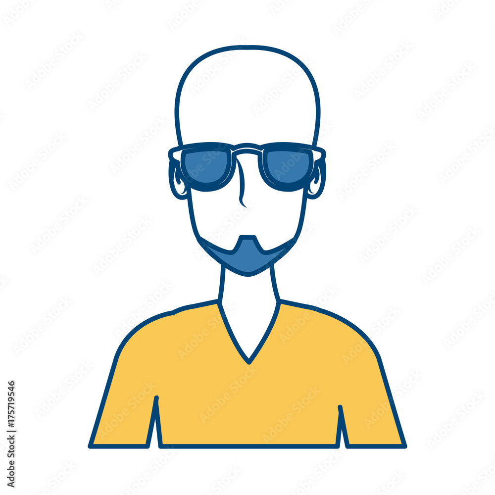 Man face cartoon with glasses icon vector illustration graphic design