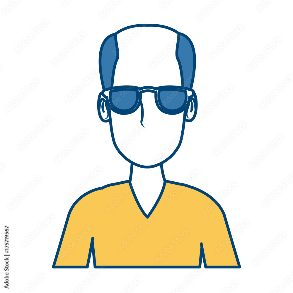 Man face cartoon with glasses icon vector illustration graphic design