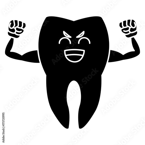 Cute tooth cartoon icon vector illustration graphic design