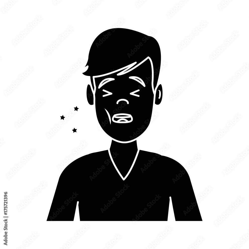 Man with dental pain icon vector illustration graphic design Man with dental pain icon vector illustration graphic design