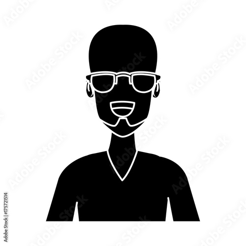 Man face with glasses cartoon icon vector illustration graphic design