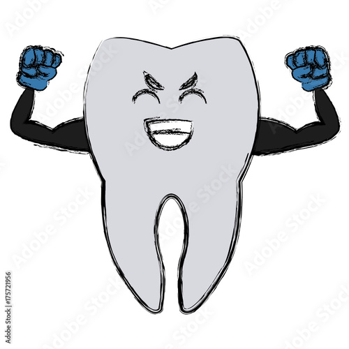 Cute tooth cartoon icon vector illustration graphic design