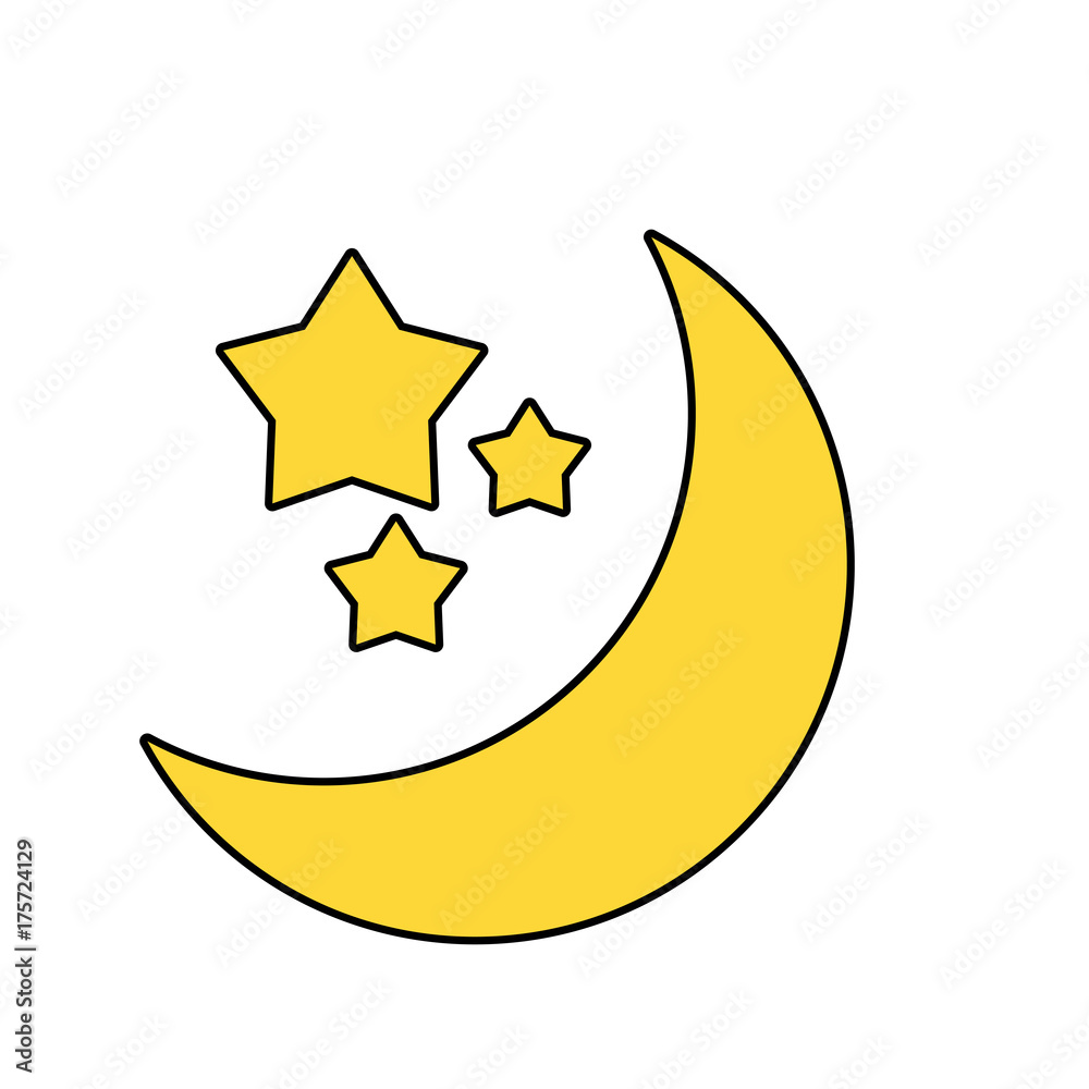 crescent moon and stars icon image vector illustration design crescent moon and stars icon image vector illustration design