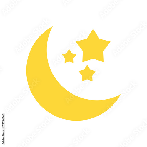 crescent moon and stars icon image vector illustration design 