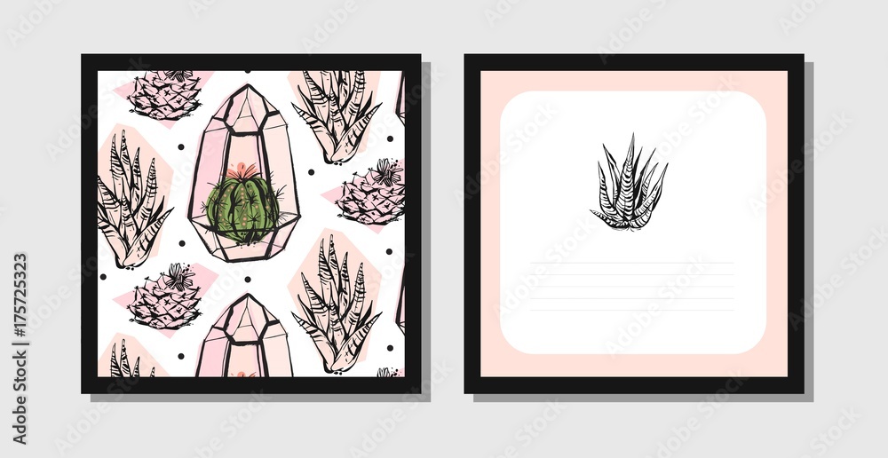 Hand drawn vector abstract creative unusual postcards or save the date cards template collection set with succulents in terrarium isolated on white background.Wedding,anniversary,birthday,invitations Hand drawn vector abstract creative unusual postcards or save the date cards template collection set with succulents in terrarium isolated on white background.Wedding,anniversary,birthday,invitations
