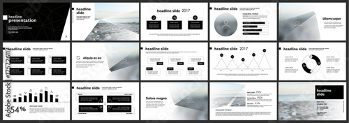 Black and white presentation templates elements on a white background. Vector infographics. Use in Presentation, flyer and leaflet, corporate report, marketing, advertising, annual report, banner. photo