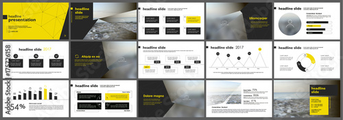 Yellow presentation templates elements on a white background. Vector infographics. Use in Presentation, flyer and leaflet, corporate report, marketing, advertising, annual report, banner.