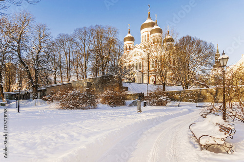 winter view of the Alexander Nevsky Cathedral in Tallinn © dimbar76
