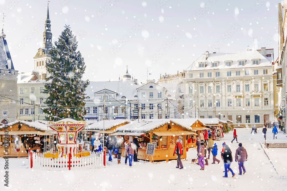 Christmas decoration at the Town Hall Square in Tallinn.
