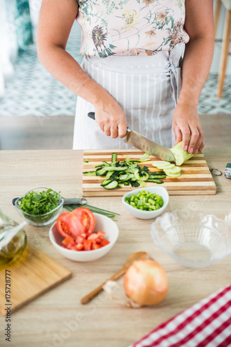 woman preparing a gazpacho