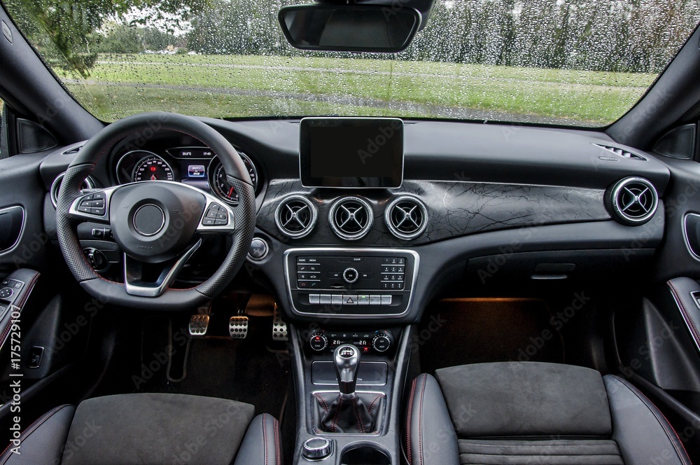 Interior of luxury car.