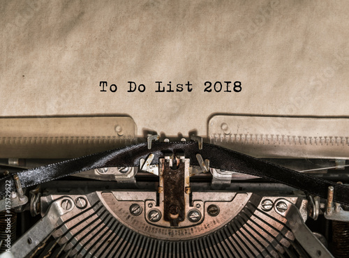 To Do List 2018 typed words on a Vintage Typewriter