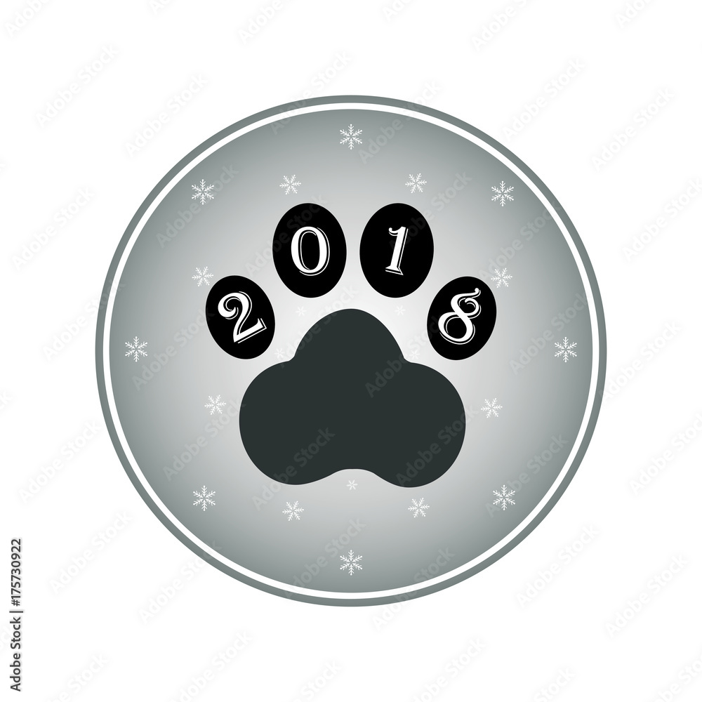 Dog paw sign icon. Pets symbol.Puppy animal of Chinese New Year of the Dog.Vector illustration Dog paw sign icon. Pets symbol.Puppy animal of Chinese New Year of the Dog.Vector illustration