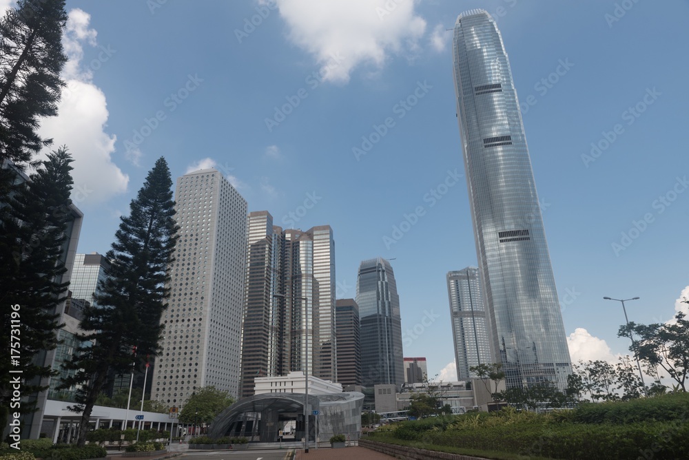 Skyscraper of the business area in Hong Kong